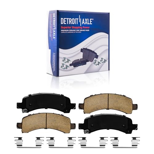 Image of Detroit Axle - Brake Kit for 09-14 Chevy Express GMC Savana 1500, 12.99'' inch Front and Rear Drilled & Slotted Brake Rotors Ceramic Brake Pads w /Hardware 2009 2010 2011 2012 2013 2014 Replacement