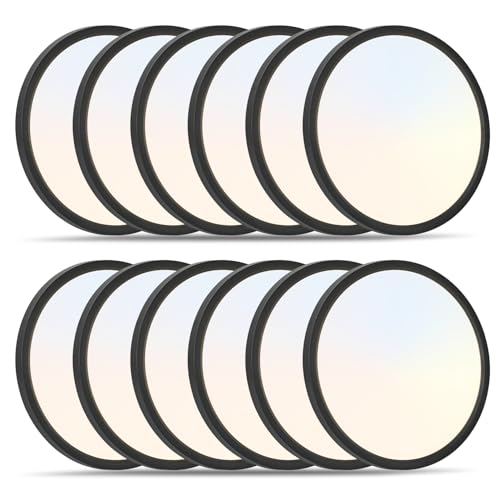 ROVEXO 12Pack 11.4 Inch LED Flush Mount Ceiling Light, 24W, 2427LM, 5CCT 3000K-6500K Selectable...