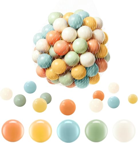 FHRILEK Ball Pit Balls, Safe Non-Toxic BPA-Free Crush-Proof Plastic Balls for Toddlers, Kid's Birthday & X-mas Gift, for Indoor Playpens/Party Decorations/Amusement (50 Count & 5 Colors) 2.17 Inch