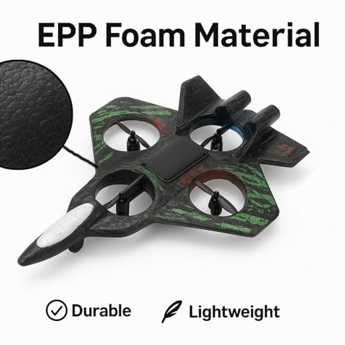 Image of Foam Remote Control RC Planes for Kids, RC Airplane Fighter Jet with Light, 360 Flip Fighter Jet Toys, Stunt Roll, Airplane Toy (Green1)