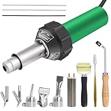 Gekufa Hot Air Plastic Welder 1600W - Heat Gun Plastic Welding Kit for Vinyl PVC TPO, Handheld Welding Torch with Nozzles, 110V Roofing Repair Tool