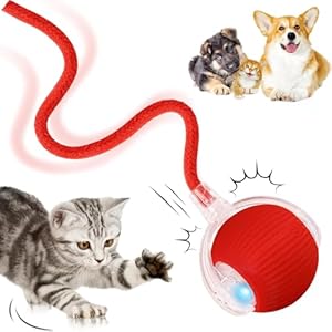 Interactive Rolling Dog Ball, Interactive Cat to-ys Rolling Ball Chewie Viral Dog Ball, Smart Automatic Rolling Pet Ball for Cats Dogs Motion Activated