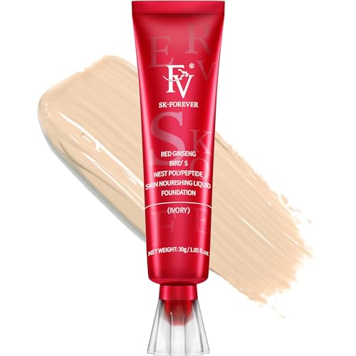 FV Foundation Long Lasting Medium Coverage with Matte Finish Up to 12 Hours Waterproof Foundation Oil Free and Lightweight for Oily Skin, 30ml (IVORY)