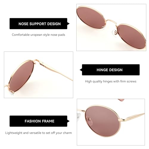 Image of ZENOTTIC Oval Retro Sunglasses for Women Men UV400 Polarized Glasses Unisex Vintage Style Classic Shades