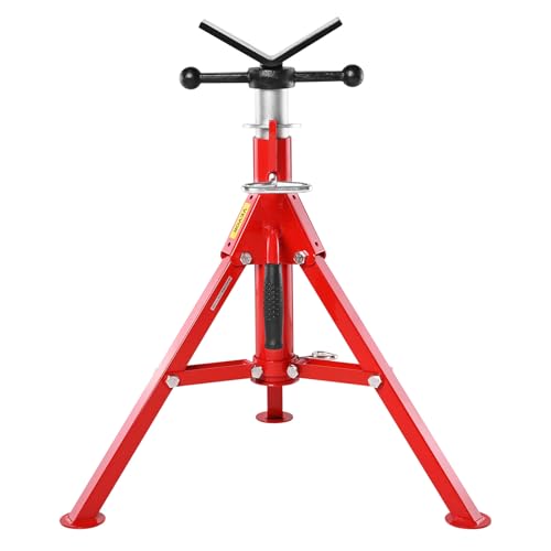 Image of VEVOR V-Head Pipe Stand, 1/8"-12" Capacity, 24"-42" Height Adjustable, Pipe Jack Stands 2500 lbs Load Capacity, Portable Folding Pipe Stands, Durable Carbon Steel Frame