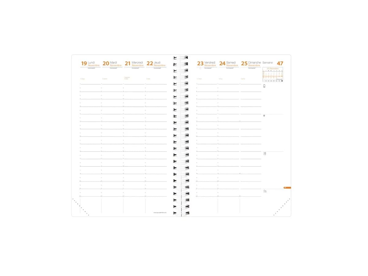 Quo Vadis - Agenda semanal Time & Life Large (16 x 24 cm), color negro