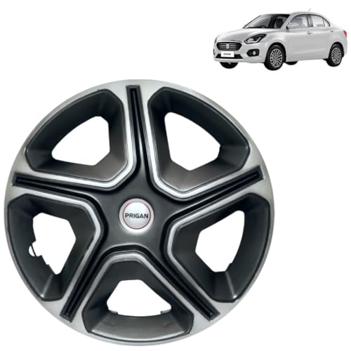 Image of Prigan Dzire (ZDI ONLY) Grey Silver Wheel Cover 15 inch for Maruti Baleno (Set of 4 Pcs) (Press Fitting) Model Name- Nexon Grey Silver 15