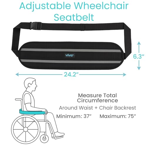 image for Vive Wheelchair Seatbelt - Safety Belt For The Elderly - Harness For A