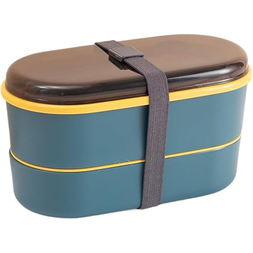 弁当箱 男性 お弁当箱 2段 700ml ランチボックス べんとう箱 おべんとう箱 大容量 保温 漏れ防止 食器付き 箸 スプーン フォーク 電子レンジ対応 通勤 通学 アウトドア 男女兼用 子供用 小学生 大人用 (ブルー)