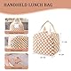 GUSXPPD Lunchtasche Damen Cord, Isolierte Lunch-Box, Frauen wiederverwendbare Lunch-Tasche, Isolierte Lunchtasche, Tragbare Cooler Bag, Thermotasche für Essen für Schule Strand Picknick(Beige)