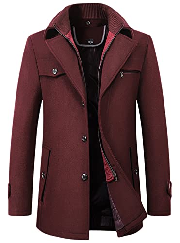Image of chouyatou Men's Winter Stylish Wool Blend Single Breasted Military Peacoat