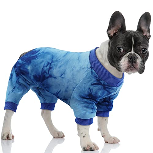 Fuamey Dog Sweatshirt-Tie Dye Puppy Pajamas-Dog Clothes For Small Dogs Girl Sweater-Sphynx Hairless Cat Shirts-Little Dogs Chothes-Yorkie Doggie Frenchie Chihuahua Onsies-Extra Small Dogs Jumpsuits #TOP8