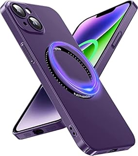 Flyzoo Magnetic Case for iPhone 14 Plus Compatible with MagSafe [Built-in Lens Film] Camera Protection Phone Case (Scratch-Resistant & Anti-Fingerprint) Hard Back Cover Ultra Slim Fit, Nightpurple