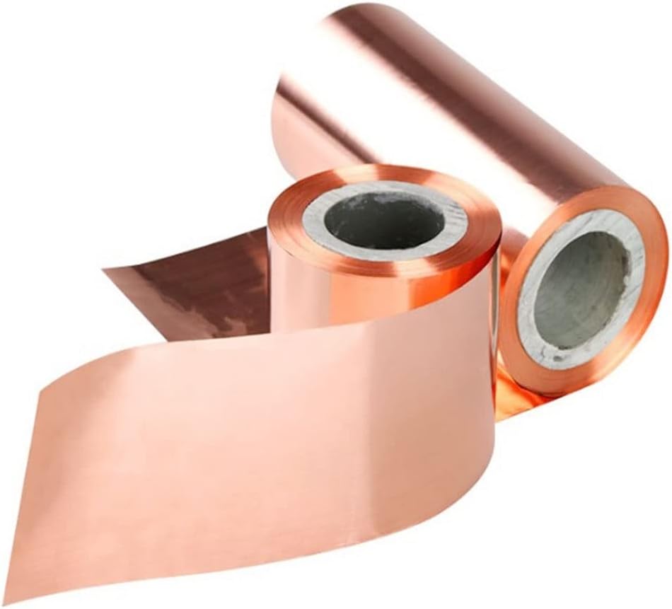 Metal Foil Plate,Foil Thin Sheet Plate,1pcs 99.9% Pure Copper Cu Metal Sheet Foil Plate,Copper Foil Tape 0.1/0.2/0.3X10/20/30/40/50X1000 Thickness(0.05mmx200mmx1M)
