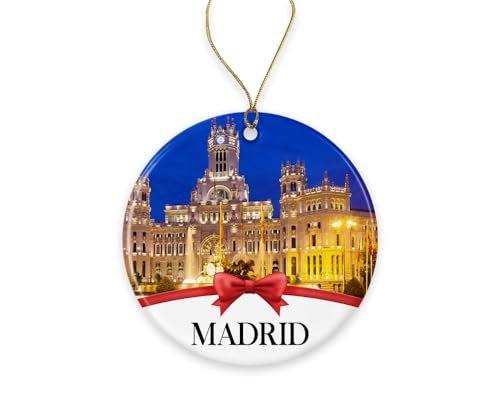 TunlaStore Madrid Christmas Ornament - Madrid Christmas Tree Ornament Collection Gift, City Themed Xmas Holiday Printed on Both Sides