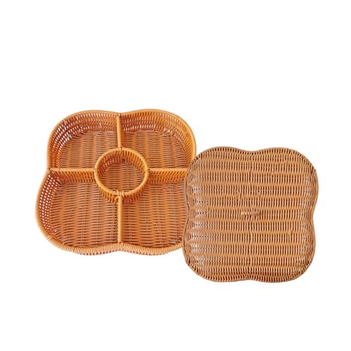 Panier de table haut de gamme en rotin synthétique 5 compartiments