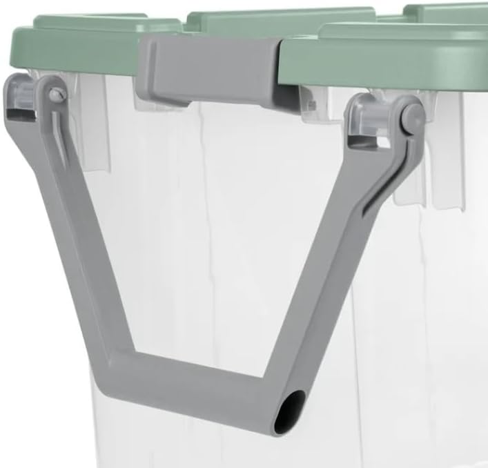 2PCS 40 Gallon Industrial Tote Plastic Storage Bins Wheeled Large Storage Box Set,Clear