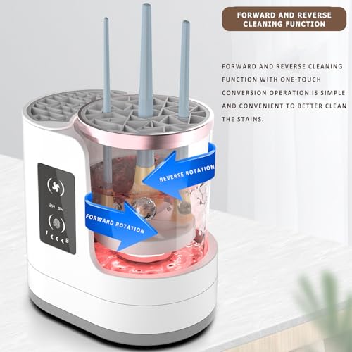 Limpiador de brochas de maquillaje eléctrico, limpieza eléctrica y secado rápido para familias perezosas, herramienta de limpieza automática de brochas de maquillaje con función de secado para todos - imagen 2