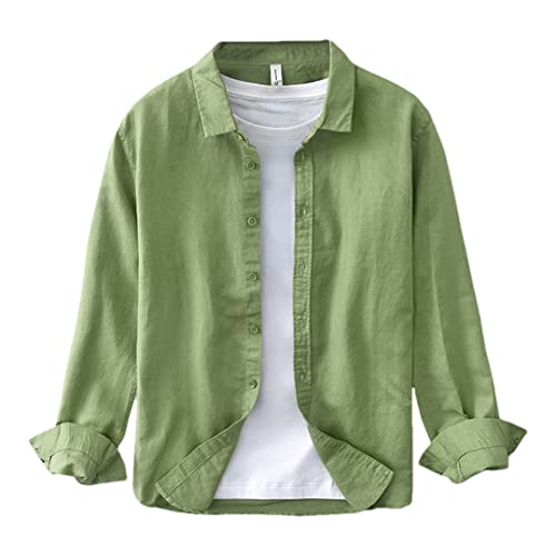 Chemise coton et lin homme manches longues contre la chaleur Disimlarl