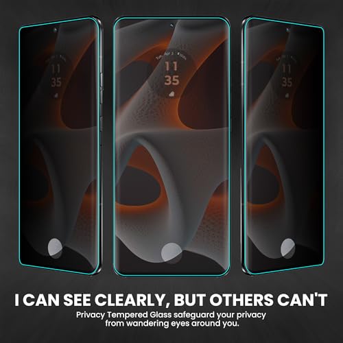 Image of FIRST MART Anti-Spy UV Tempered Glass for Motorola Edge 50 Pro | 9H Curved Display Screen Guard, Fingerprint Compatible | Pack of 2