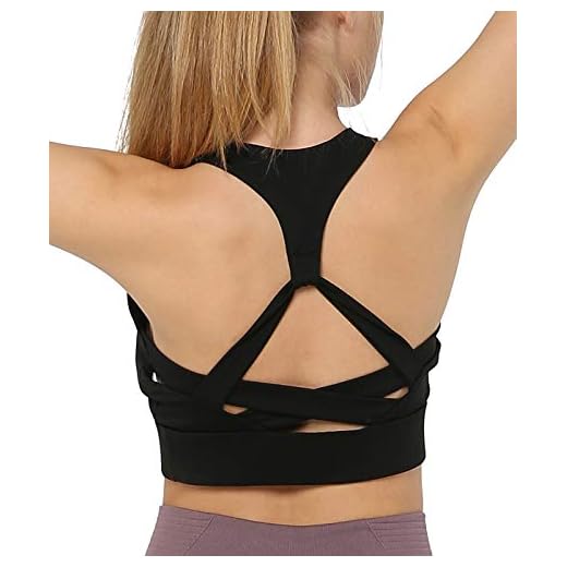 Snailify Dam sport-bh kors bärare X-rygg full kupa utan bygel starkt grepp avtagbar vadderad – bh för yoga fitness träning dans jogging, Schwarz2, L