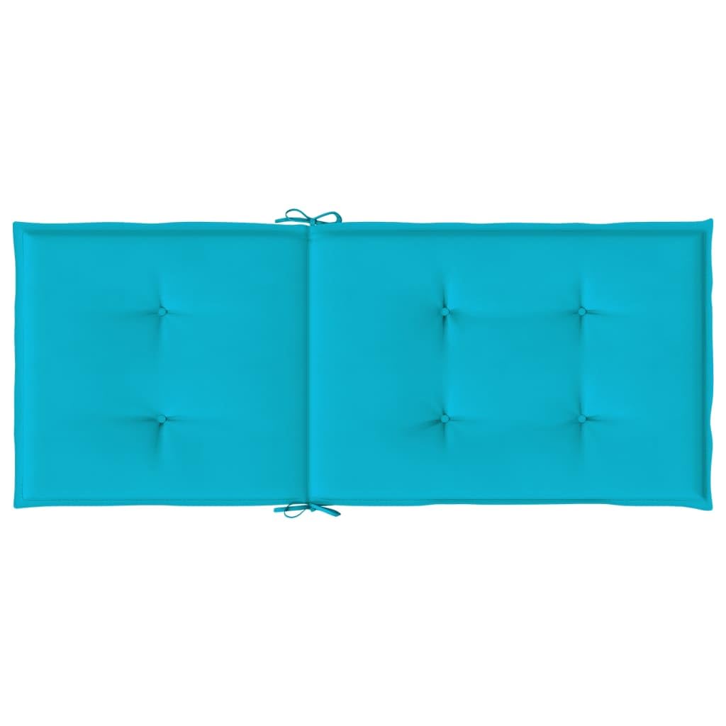 vidaXL Lot de 6 Coussins de Chaise à Dossier Haut, Galettes de Siège Anti-Glissement, Décoration Jardin Terrasse Patio, Turquoise Tissu