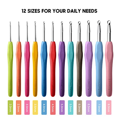 OWill Crochet Hooks Set, 12 PCS Ergonomic Sizes - Image 2