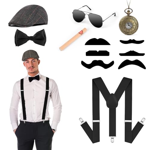 ACWOO 20er Jahre Herren Kostüm Set - Mafia...