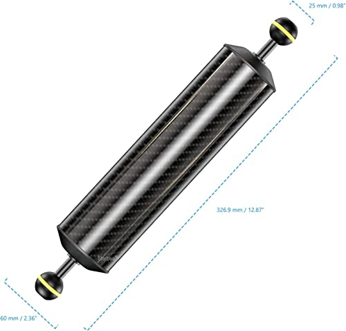Seafrogs Underwater Float Arm, Carbon Fiber Buoyancy Arm With Dual Ball Mounts For Photography And Video, Compatible With Diving Trays, Video Lights, And Strobes（D60Mm/2.36'' H326.9Mm/12.87''） #TOP1