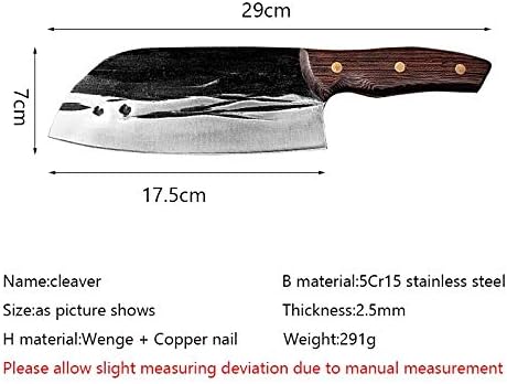 MAYiT Meat Cleaver Knife, 6.9inch Stainless Steel Forged Kitchen Knife Chinese Knife Sharp Blade Meat Cleaver Chopper Knife Kitchen Vegetable Knife Cutter