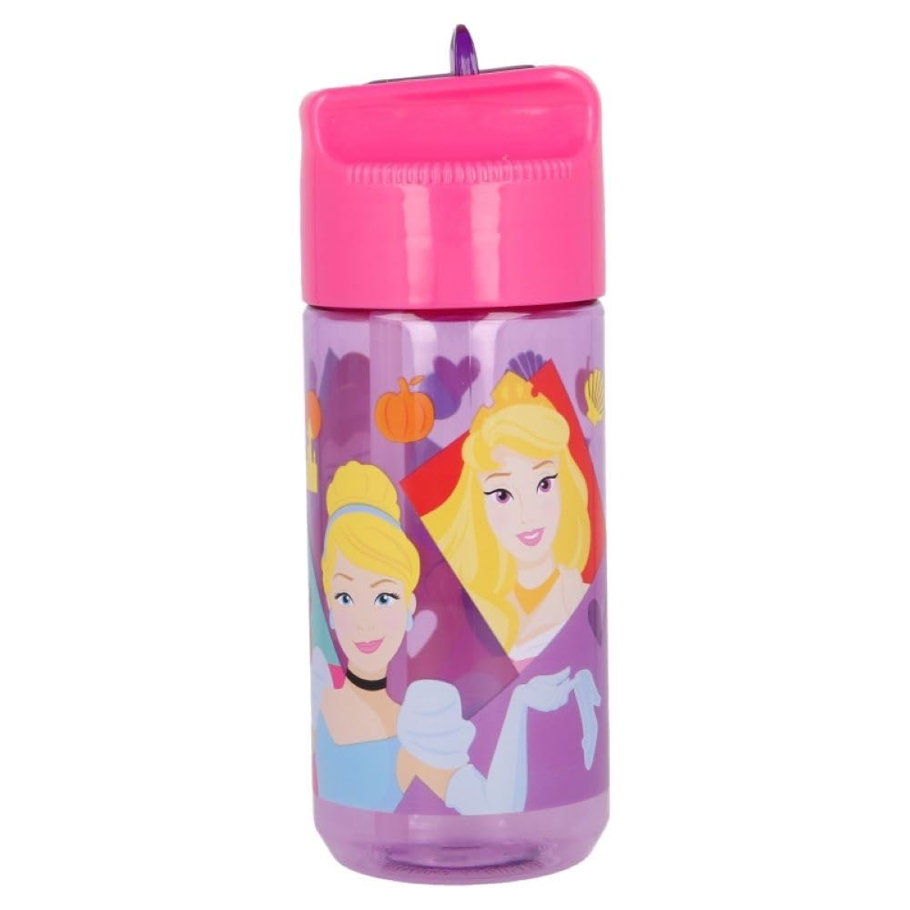 Om Supplies Princess Characters Childrens Tritan Reusable Drinking Bottle 430Ml - Holiday, Back To School Lunch Kids Bpa Free Plastic (Princess)