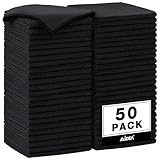 AIDEA Microfiber Cleaning Cloth Black 50PK, Microfiber Towels for Cars, Premium Car Cloths, Dusting Cloth Lint Free Cleaning Rags for SUVs, House, Kitchen, Window, Workshops,12×12"