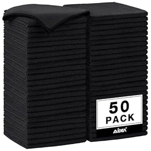 AIDEA Microfiber Cleaning Cloth Black 50PK,...