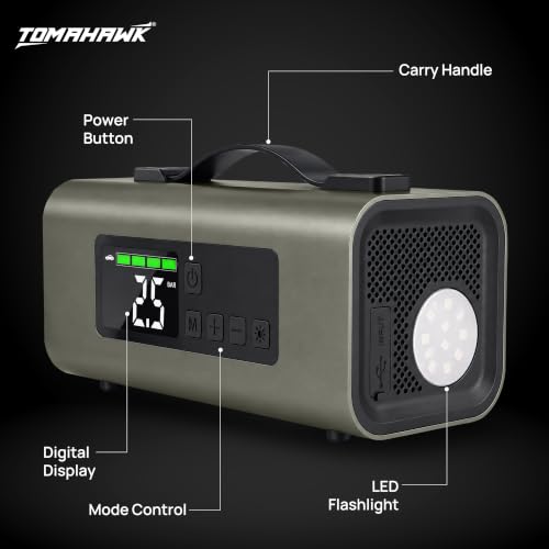 Image of TOMAHAWK JSI-5345 4-in-1 Car Jump Starter | 1000A | 140 PSI Air Compressor | 8000mAh USB Charging | 200 lumens | 950g | Jump Starter Car Battery | Jumpstarter | Battery Jumper USB Charging