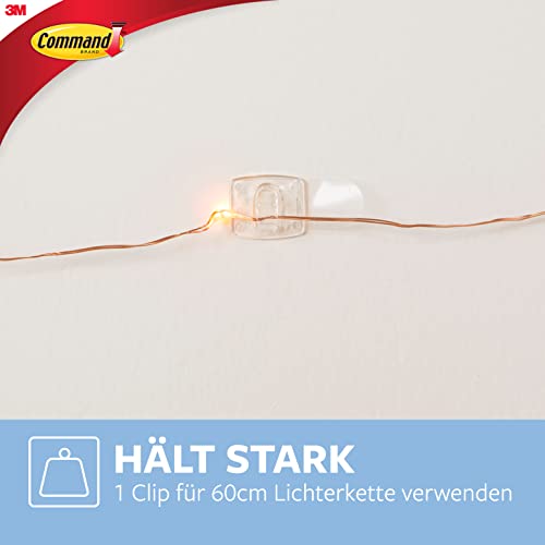 Command Dekorations-Clips, Transparent, Vorteilspack mit 40 Minihaken und 48 Kleinen Klebestreifen - Dekorieren ohne Löcher und Bohren – Ansicht 3
