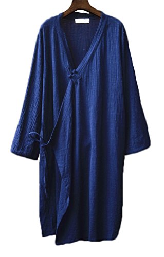 Soojun Women's Chinese Frog Button Shirts Lightweight Coats with Pockets Navy