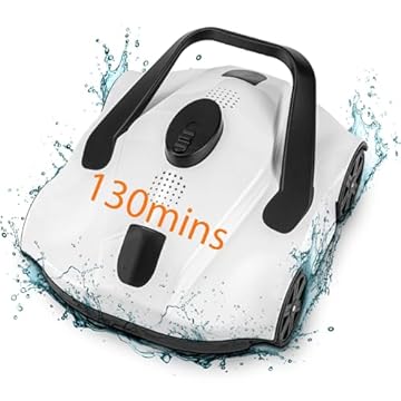 Purificador de piscina robótico sem fio, aspirador de piscina SYANSPAN para uma piscina terrestre de 1076 pés quadrados com potente motor de sucção dupla, aspirador automático de piscina