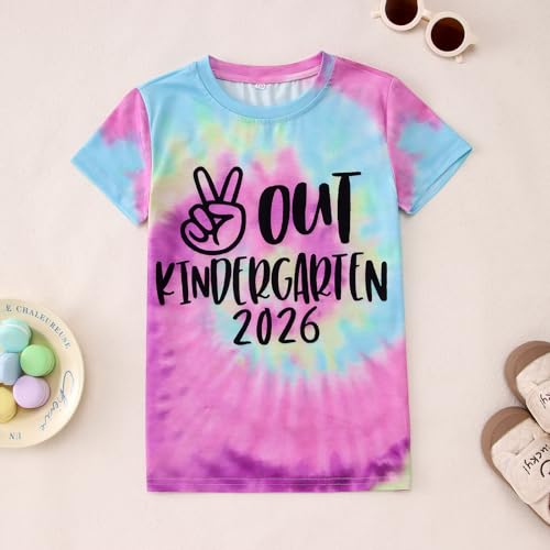 Image of MODNTOGA Kids Girl Boy Peace Out Kindergarten Shirt 2026 Kindergarten Graduation T-Shirt Last Day of School Summer Tee Tops
