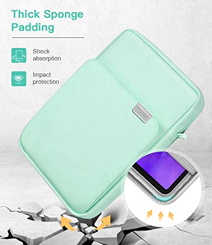 Image of MoKo 9-11 Inch Tablet Sleeve Bag Handle Carrying Case with Shoulder Strap | Fits iPad Pro 11-inch M4, iPad Air 11-inch M2, iPad 10th 10.9, iPad 9 /8 /7th 10.2 and Tab S8 /S9 11, Mint Green
