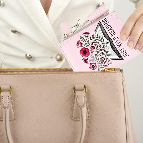 Personalized Women Wallet with Book Pattern,Birthday Bonsella for Son and Daughter, Holiday Bonsella, Graduation Gift for Teachers and Classmates 0652i3