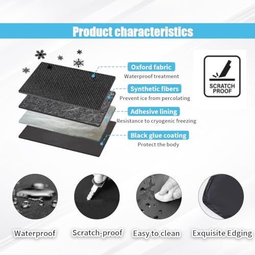 Image of JOYCOURT Windshield Cover for Ice & Snow, 600D Oxford Fabric Car Windshield Frost Cover with Side Mirror Cover, 56 inch x 44 inch Auto Winter Frost Hail Protector Accessories for Sedan Truck SUV Van Pickup