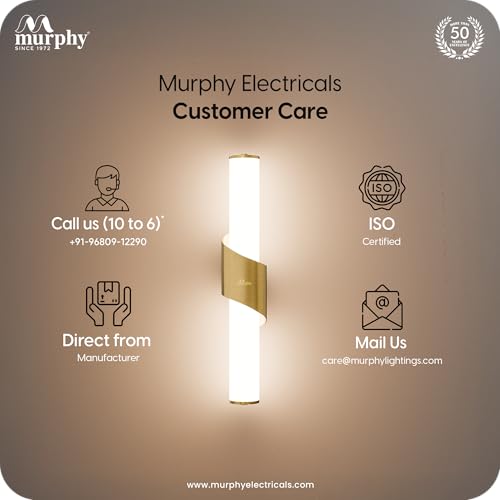 Image of Murphy ALIX 18W LED Wall Lamp, 3C Color Changing (Cool White /Warm White /Neutral White), Golden Finish with Smoky Acrylic, Modern Wall Sconce for Bedroom, Living Room & Bedside (Pack of 2)