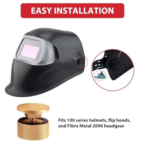 Fixations de casque de soudure en aluminium avec rondelles silicone pour masque