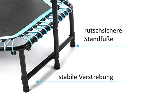 BODYCOACH Fitness-Trampolin 124cm groß klappbar höhenverstellbarer Haltegriff Gummiseil-Federung 6-eckig – Bild 5