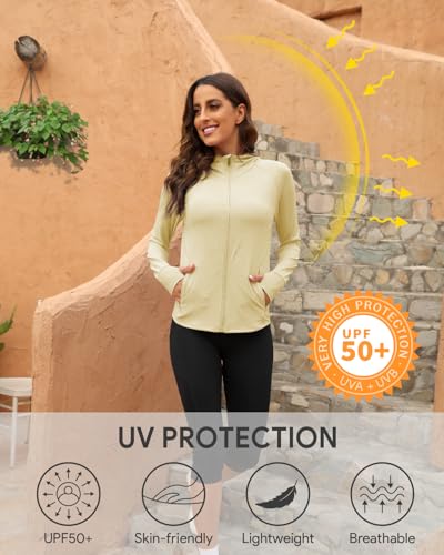 We1Fit Women's UPF 50+ Sun Protection Shirts Summer Lightweight SPF Hoodie Jacket Long Sleeve for Outdoor Hiking Running — view 6
