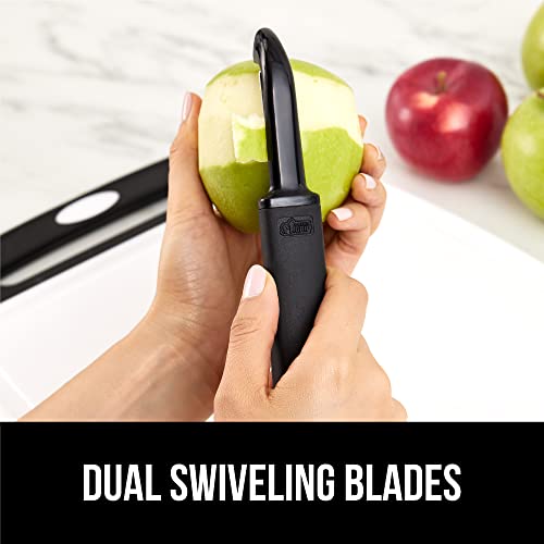 GORILLA GRIP Patented BPA-Free Sharp Stainless Steel Swivel Vegetable Peeler, Comfortable Handle Potato Peelers, Smooth Peeling, Peel Carrots Apple, Includes Blade Cover, Kitchen Tool, Black - Image 6