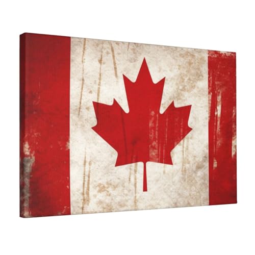 Toile murale rétro drapeau du Canada affiche d'art chic