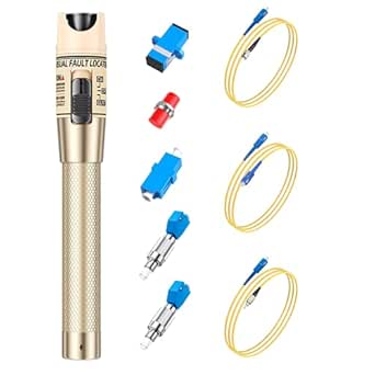 Visual Fault Locator Kit - 50KM Range Fiber Optic Cable Tester Tool with Universal Connectors and Adapters
