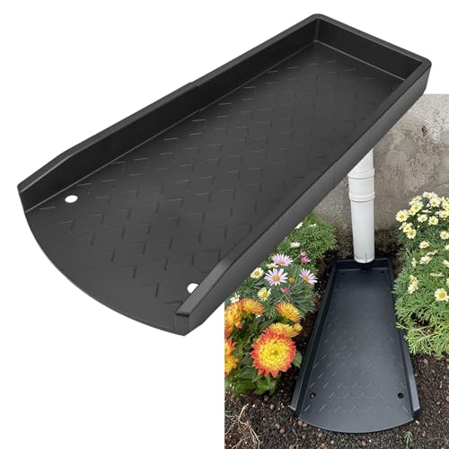 Image of Splash Block for Gutter Downspout Extensions, 24 inch Rainwater Extender, Thickened Gutter Splash Guard Drain Diverter
