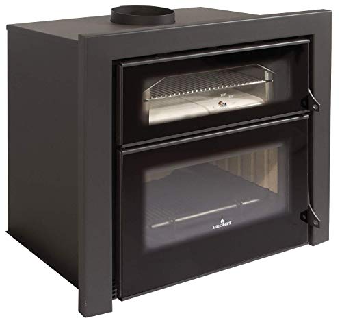 Chimenea insertable con horno y cristal